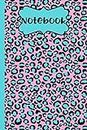 Notebook: Cheetah Print Design Blank Lined Notebook(6 x 9 inches 120 decorated inside pages Vol. 3) (Happy Cheetah Designs)