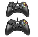 Lyyes Wired Controller for Xbox 360, Wired Controller Compatible with Xbox 360 Xbox 360 Slim and PC Windows, 2 Pack