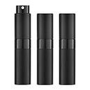 Lisapack 8ML Perfume Spray Bottle (3PCS) Cologne Atomizer, Small Sprayer Dispenser for Travel Men and Women (Black)
