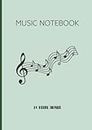 MUSIC NOTEBOOK 音楽ノート ５線譜: A4サイズ 5線譜 8段 100ページ A4-8段-5線譜 シリーズ1 ：グリーン (A4-Music-NoteBook-8staves)
