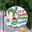 LOSA Personalize Grinch Christmas Pendant Handmade Funny Decor Party Supplies Style 2