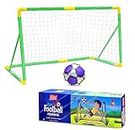 FunBlast Football Goal Post Net with Ball-Football Set for Backyard Fun Summer Play - Indoor Outdoor Football Sport Games Mini Training Practice Set for 6+ Years Kids, Boys, Girls (Multicolor)