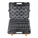 VEVOR 1/2" Drive Impact Socket Set, 65 Piece SAE 3/8" to 1-1/4" and Metric 10-24mm, 6 Point Cr-V Alloy Steel for Auto Repair, Easy-to-Read Size Markings, Rugged Construction, Storage Case