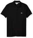 Lacoste Men's Short Sleeve Pima Jersey Interlock Regular Fit Polo, Black, X-Large