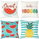 Outdoor Cushion Covers 45 x 45 Set of 4, Garden Summer Cushion Covers 18x18 inch Waterproof Garden Cushions, Boho Patio Furniture Cushions Covers Decorative Pillow Covers for Outside Sofa, Home Decor