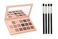 D.B.Z. Nude Eyeshadow Palette Makeup Palette Highlighters Eye Make Up High Pigmented Professional Mattes And With 4 Pc Makeup Brush Set Combo, 160 g Shimmery Finish