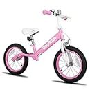 JOYSTAR 16 Inch Balance Bike for Big Kids 4 5 6 7 8 Years Old Boys Girls 16 in Large Balance Bikes with Rubber Air Tire No Pedal Training Bicycle Pink