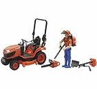 New-Ray 1/18 Kubota Bx2670 Lawn Tractor With Figure & Accessories By New Ray Ss-33453 - Multicolor