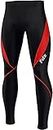 FDX Men’s Cycling Tights - Italian Roubaix Fabric, 3D Anti-Bac Padded, Breathable, Quick Dry, Winter Cycle Pants - Thermal Outdoor Bike Riding Trouser - Highly Elasticated Bicycle Leggings (Red-2XL)