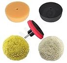 Ram Pro 3" Car Buffing and Wax Polishing Pad Kit - Drill Attachment Tool with Velcro Wheels