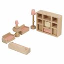 Bambola in legno set mobili casa soggiorno armadio divano lampade da tavolo giocattolo