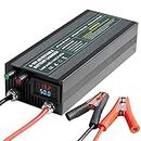 C60A 12V High Power Lifepo4 Charger Smart Battery Charger Maintainer with 0-15V Adjustable Current and Voltage, 12.6V Portable Power Adapter for 14.6V LiFePO4 Lithium Iron Rechargeable Battery