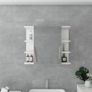 Armario de baño con espejo mueble colgante 8 estantes estante blanco 80x64x21 cm