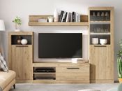 Mueble de TV salon comedor Rustik modular moderno naturale y pizarra 258X186X42
