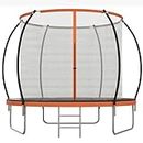 Soozier 8ft Trampoline with Enclosure Net and Ladder, Outdoor Fitness Trampoline for Adults