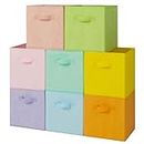 GRANNY SAYS Cube Storage Bins, Pack of 8 Fabric Storage Cubes 11 x 11, Foldable Square Storage Boxes for Shelves, Cube Bac de Rangement, Cubby Storage Bins for Organising Clothes Kids Toys, Colorful