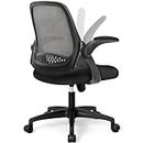 NEO CHAIR Office Desk Computer Gaming Chair with Executive Ergonomic Lumbar Back Support Flip-up Padded Armrest Adjustable Height and Wheels for Home or Office (Black)