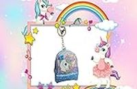 LIGHTER HOUSE� Holographic Glitter Long Unicorn Girl Clutch Bag Cute Cartoon Coin Purse (01 Pc.) Mix Colour