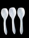 Horeca Life Plastic Serving Spoon Laddles 3 Pieces Kitchen Utensil Set, Heat-Resistant Spoon (White)