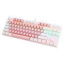 FASHIONMYDAY Computer Desktop Wired Gaming Keyboard 87 Keys Layout for Work Pink+White | Computers & Accessories|Accessories & Peripherals|Keyboards, Mice & Input Devices|Keyboards