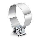 ESPEEDER 3"Stainless Steel Butt Joint Narrow Band Exhaust Seal Clamp with 1 Block