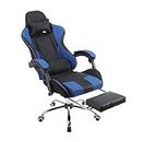 Panana Gaming Chair Reclining Gas Lift Swivel Chair Padded Armrest,Footrest,Pillow (Blue)