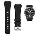 Replacement Watch Bands for Samsung Watch 3/Gear S3 Frontier/Classic Strap Silicone Bracelet S3 Sports Band Strap Replacement 22mm Wristband Accessories- Black