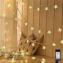 Lyhope Star Ramadan String Lights, 100 LED 33ft Star Lights Low Voltage Twinkle Star Fairy Lights Waterproof 30V Decorations Lights for Indoor & Outdoor, Party, Wedding and Holiday (Warm White)