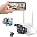 PKST 4G 3G Sim Outdoor CCTV Bullet Camera| Wide Angle View and Colored Night Vision | IP66 Waterproof Camera | Two Way Audio | Support Cloud Storage and SD Card Upto 128 GB| White (4G SIM)