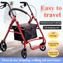 Foldable Rollator Walker W/ Seat Red Medical Supplies & Equipment Mobility Aids