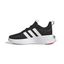 adidas Racer TR 23 Sneaker, Black/White/Solar Red Lace-Up, 1 US Unisex Little Kid
