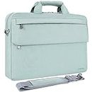DOMISO 17 Inch Shockproof Business Laptop Briefcase Waterproof Messenger Shoulder Bag Carrying Case for 17"-17.3" Notebooks/Dell/Lenovo/Acer/HP/MSI/ASUS, Mint Green