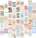 KARTMEN - Peel-N-Stick Photo Wall Collage Kit || 50 PCS Danish Pastel Room Decor Aesthetic, Matisse Wall Art for Teen Girl Room Décor| Small Posters for Room Decoration- Beige,Paper