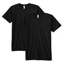 American Apparel Unisex Fine Jersey T-Shirt, Style G2001, 2-Pack, Black (2-Pack), X-Large