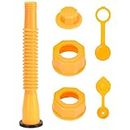 HOXHA Gas Can Spout Replacement, Gas Can Nozzle, Bendable Nozzle Kit with Screw Collar Caps, Vent Caps, Spout Cover, 1 Kit Yellow