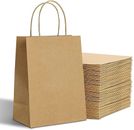 Brown Paper Shopping Kraft Retail Gift Merchandise Bags With Handles Bulk