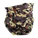 Motique Accessories Seamless Face Mask Bandanas for Dust, Outdoors, Festivals, Sports, Black Brown Camo, One Size