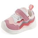 LACOFIA Baby Girls Shoes First Walkers Toddler Sneakers with Anti-Slip Rubber Sole Pink 3