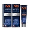 NO HAIR CREW - 2 x Crema Depilatoria para la Zona Íntima - Depilación Extra Suave Hecha Para Hombres (Set de 2 x 100 ml)