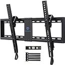 PERLESMITH UL Listed TV Mount for Most 37-82 inch TV, Universal Tilt TV Wall Mount Fits 16”- 24” Wood Stud with Loading 132 lbs & Max VESA 600x400mm, Low Profile Flat Wall Mount Bracket PSLTK1