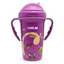 LuvLap Tiny Giffy Sippy Cup, Silicone Straw, BPA Free, 300 ml 18m+ (Purple)