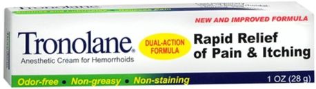 Tronolane Hemorrhoid Anesthetic Cream Pain & Itching Rapid Relief Odor Free 1oz