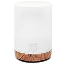 ASAKUKI 300ML Essential Oil Diffuser, Quiet 5-in-1 Premium Humidifier, Natural Home Fragrance Aroma Diffuser with 7 LED Color Changing Light and Auto-Off Safety Switch-Light Brown