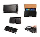 DFV mobile - Executive Holster Magnetic Leather Case Belt Clip Rotary 360 for Nokia Lumia 1520 - Black