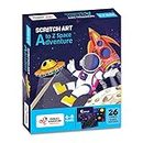 Chalk and Chuckles A to Z Space Adventure, Scratch Art Craft for Kids 4-9 Years, 2 in 1 Learning Activities, Space Toys for Boys, Girls