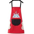 Yindella Waterproof Apron 72x64CM Cute Deer Stylish Center Pocket Wiping Hands Apron Cooking Kitchen Chef Women Aprons for Home Kitchen, Restaurant, Coffee House (Red)
