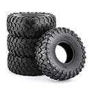 Chanmoo 2.2 RC Crawler Tires With Foam Inserts OD 130mm Rubber Grappler Mud Terrain Tyres For 1/10 Crawler Car SCX10 90047 D90 TF2 AX10 D90 Tamiya CC01 Traxxas TRX4 2.2" Beadlock Wheels Rims 4PCS