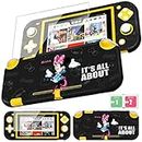 oqpa for Nintendo Switch Lite 2019 Case for Girls Boys Kids PC Cute Kawaii Cartoon Character Design Cool Fun Funny Protective Cases Hard Shell Cover with Screen Protector Glass for Switch Lite,T Mini