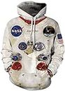 Chaos World Men's Novelty Hoodie Realistic 3D Print Pullover Unisex Casual Sweatshirt(L,Space Suit)