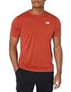 new balance Men's' Solid Regular Fit T-Shirt (MT21262_Brick Red